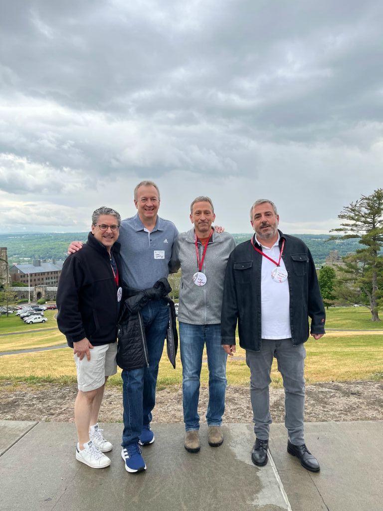 Jeff Childs '88, Jaan Janes '85, Lee Garf '88 and Laurence Rosoff '88.